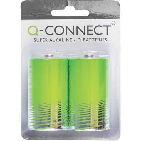 Batteria alcalina Q-Connect Mono 1.5 V LR20/D conf. da 2 - KF00491